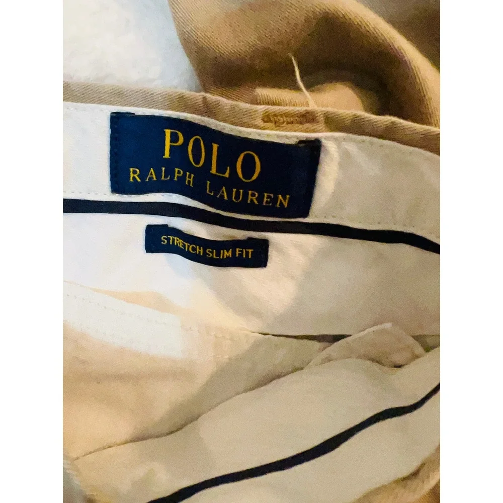 Polo Ralph Lauren Mens Stretch Slim Fit Chino Pants Tan Khaki 32x31